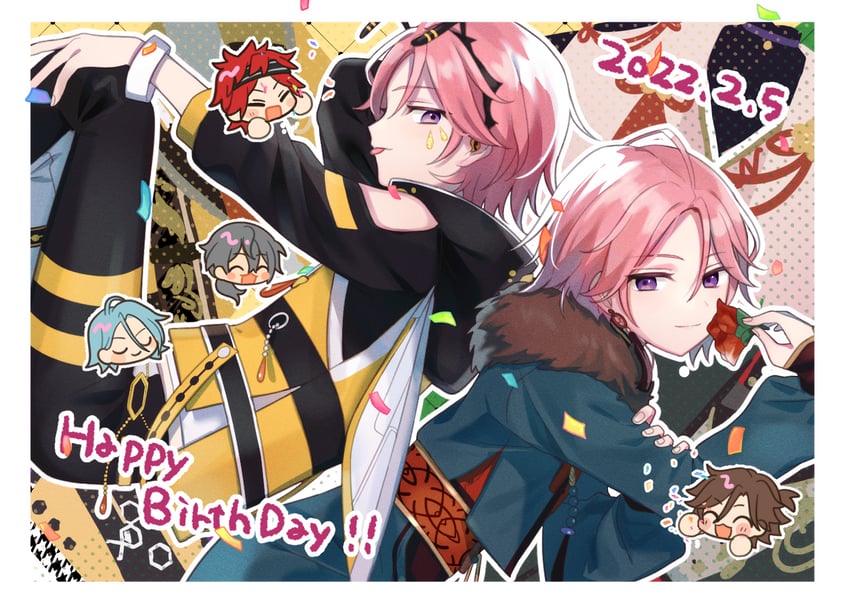 amagi rinne, shiina niki, oukawa kohaku, mikejima madara, and himeru (ensemble stars!) drawn by shisokonbu