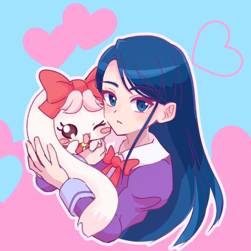 minazuki karen and milk (precure and 1 more) drawn by amagan_ruruboshi