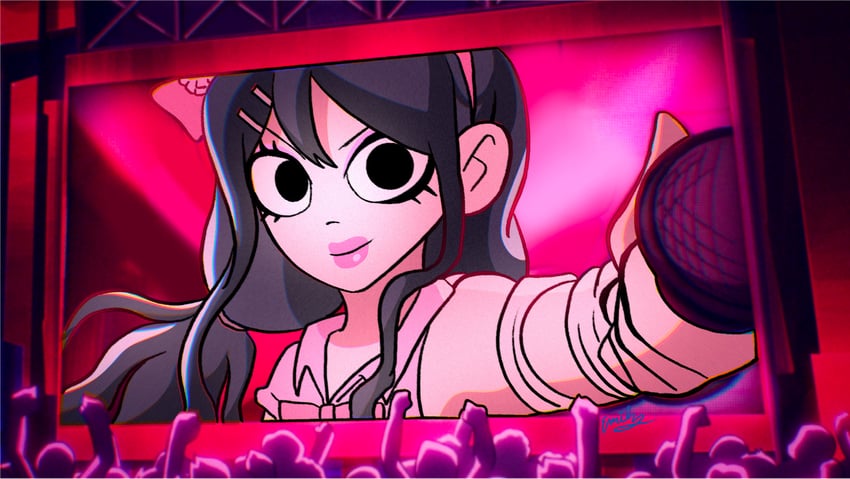maizono sayaka and envy adams (danganronpa and 3 more) drawn by spittyfishy