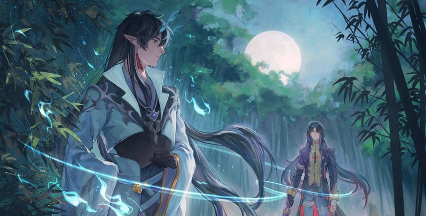 dan heng, blade, and dan feng (honkai and 1 more) drawn by senrikiou