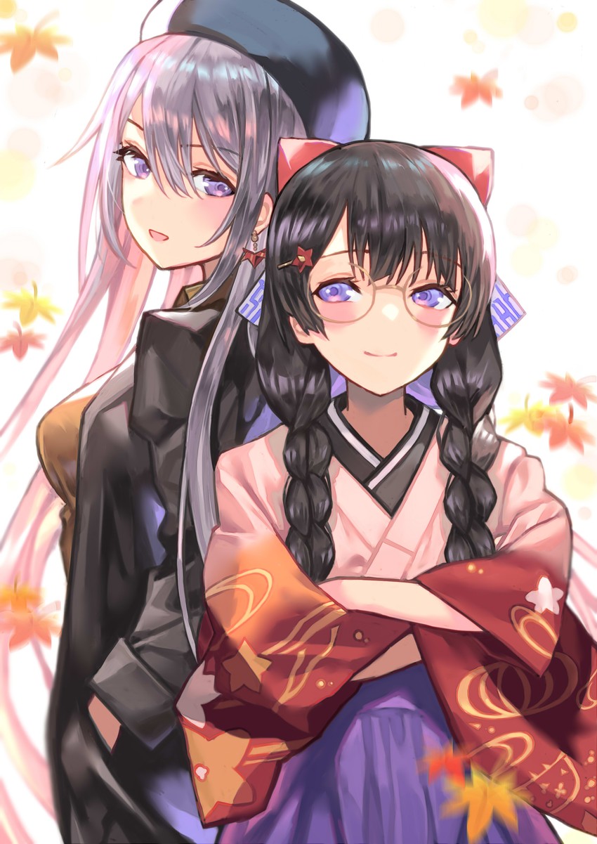 tsukino mito and higuchi kaede (nijisanji) drawn by denchu_(kazudentyu)