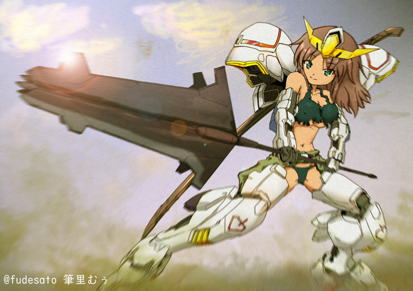 gundam barbatos and kaneshiya sitara (gundam and 2 more) drawn by fudesato_muu