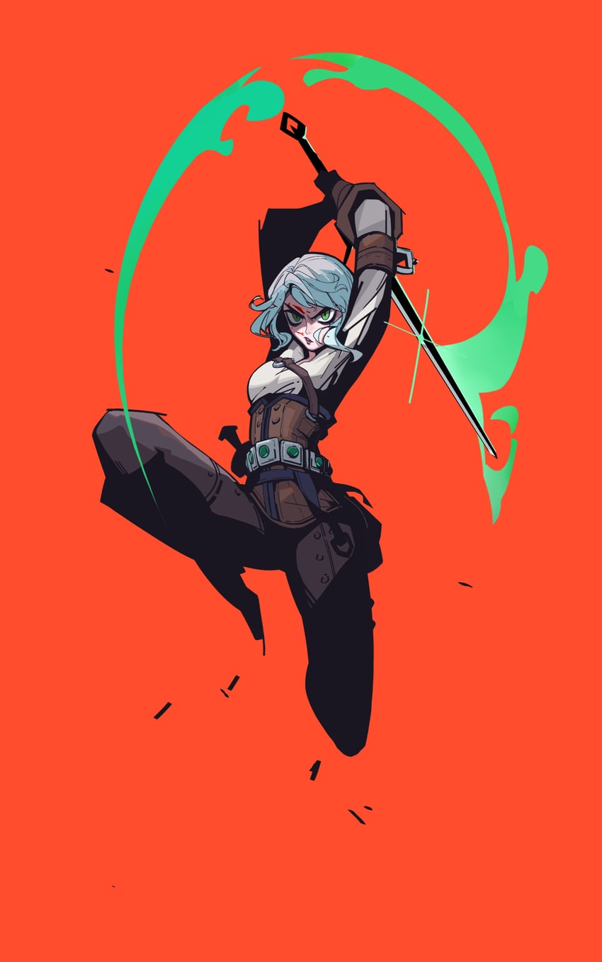 ciri (the witcher and 1 more) drawn by cyancrow