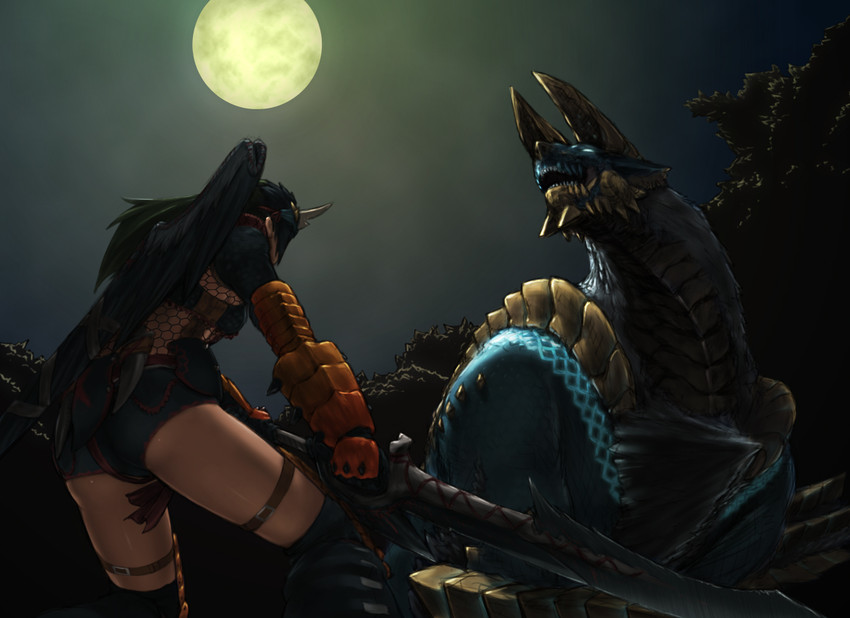 monster hunter and zinogre (monster hunter and 1 more) drawn by yoshikawa_hazure