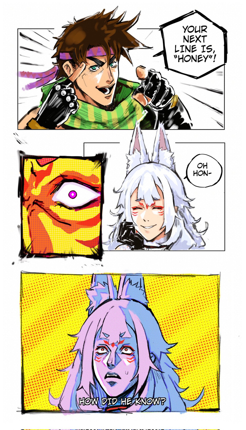 joseph joestar, nina kosaka, and straizo (nijisanji and 3 more) drawn by denied_boi
