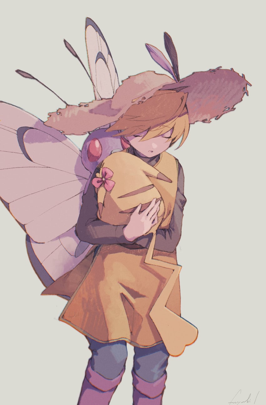 pikachu, yellow, butterfree, and chuchu (pokemon and 1 more) drawn by fuyuki_eru