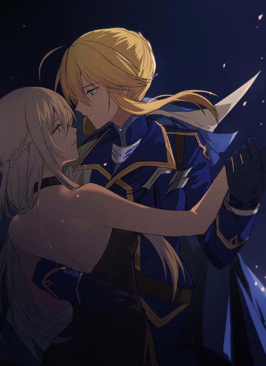 artoria pendragon and morgan le fay (fate and 2 more) drawn by yorukun