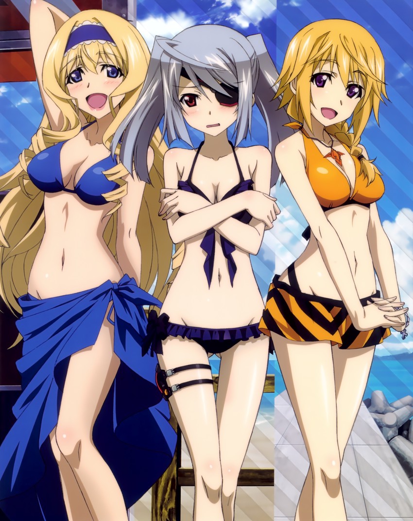 charlotte dunois, cecilia alcott, and laura bodewig (infinite stratos) drawn by hashimoto_takayoshi