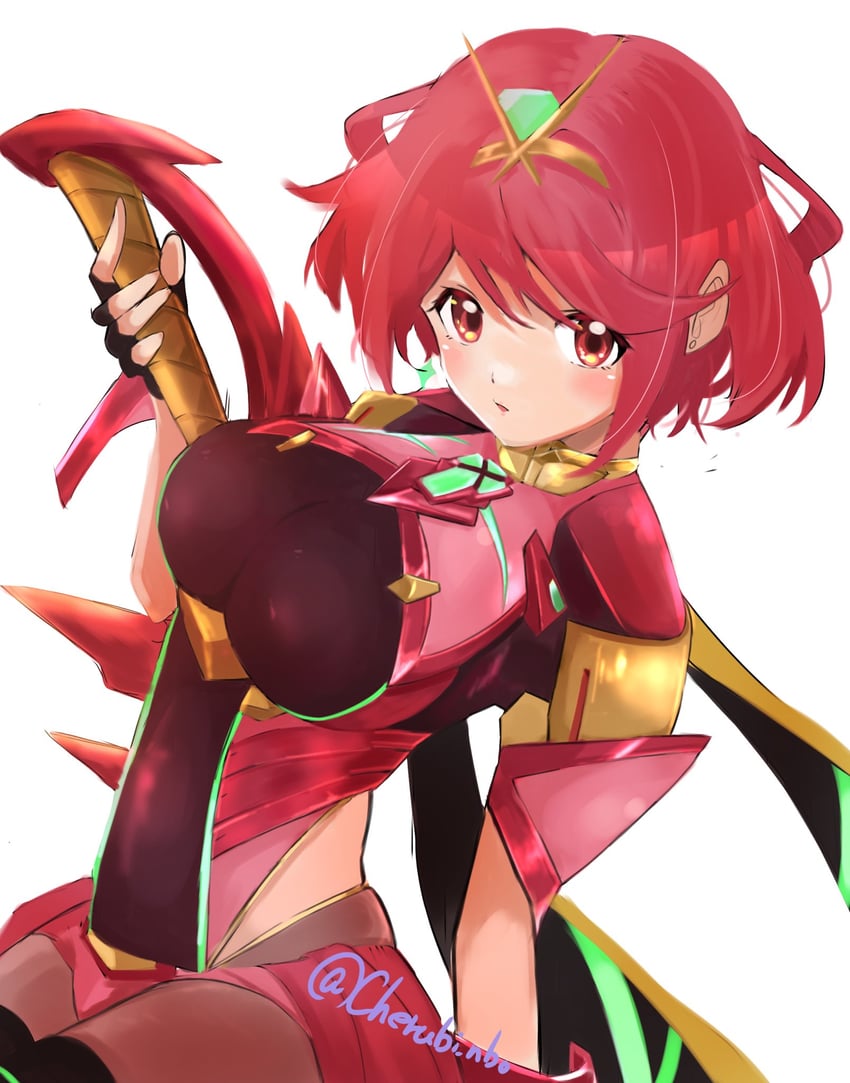 pyra (xenoblade chronicles and 2 more) drawn by cherubi_nbo