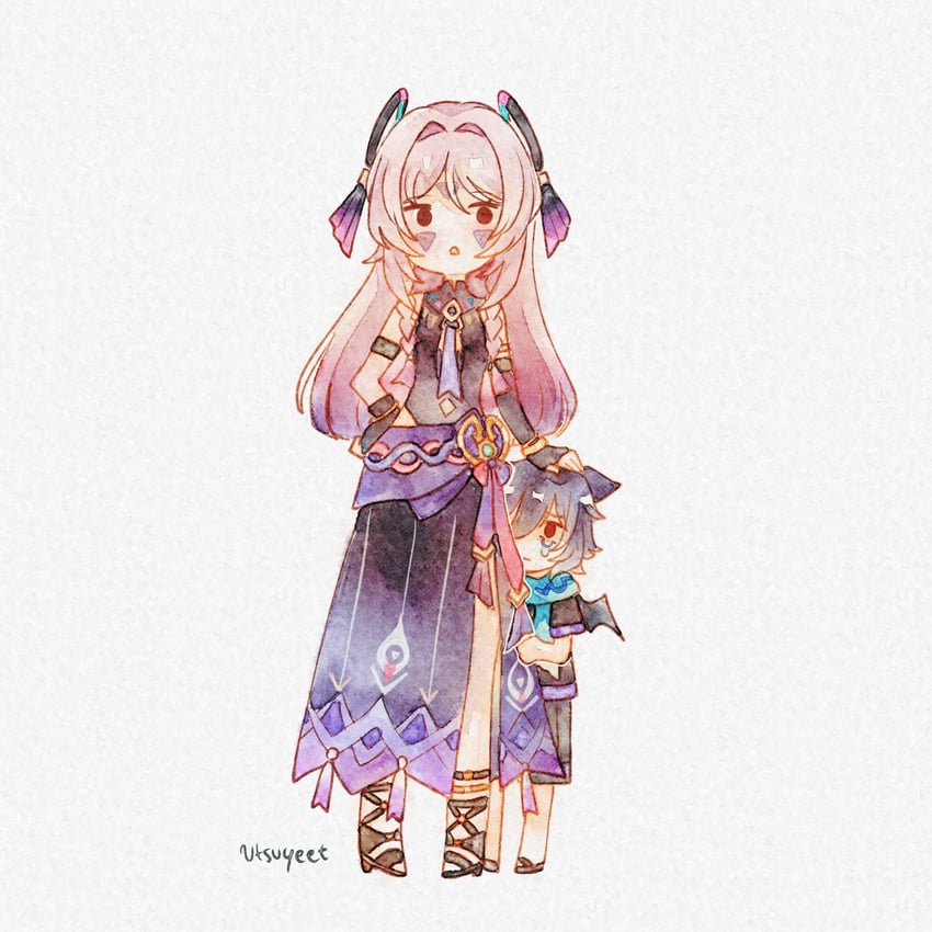 citlali and ororon (genshin impact) drawn by utsuyeet