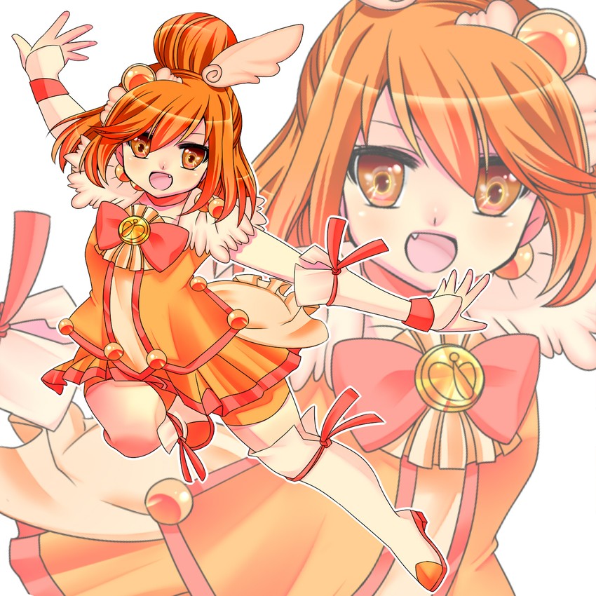hino akane and cure sunny (precure and 1 more) drawn by sousuke_(sousaku_iyoku)