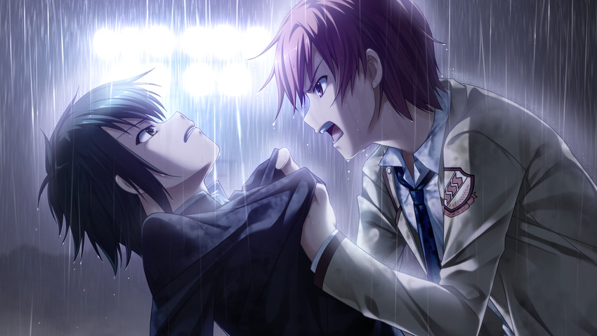 otonashi yuzuru and naoi ayato (angel beats!) drawn by na-ga
