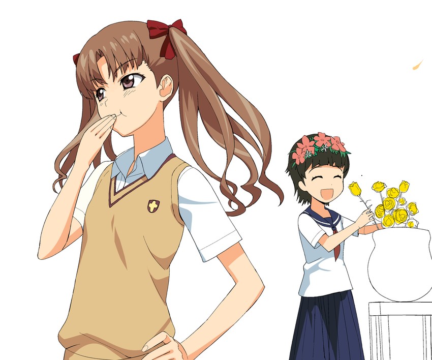 shirai kuroko and uiharu kazari (toaru majutsu no index and 1 more) drawn by a1_(initial-g)