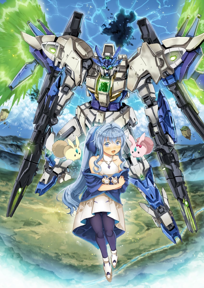 sara, mol, and gundam 00 sky moebius (gundam and 2 more) drawn by garimpeiro