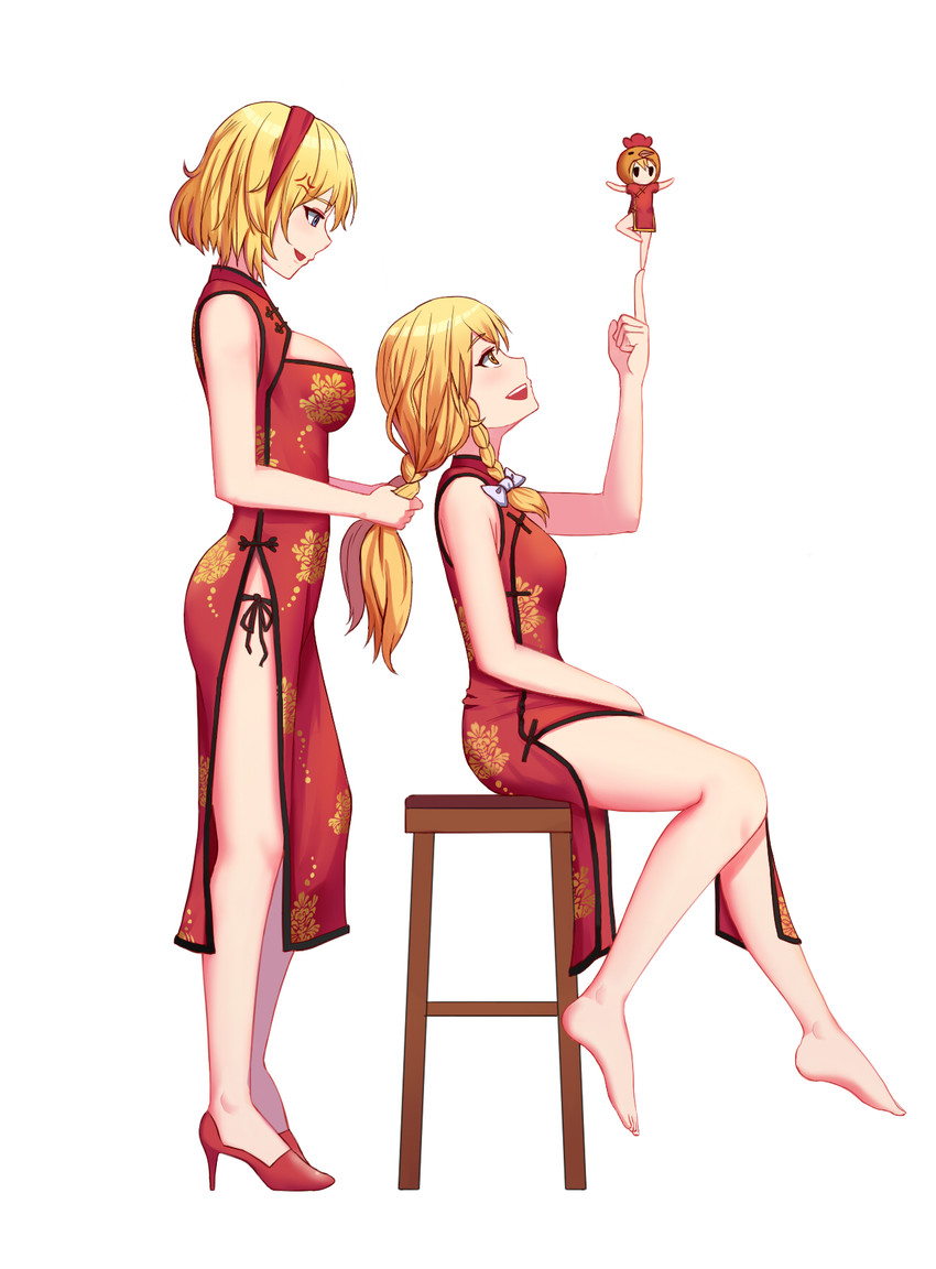 kirisame marisa, alice margatroid, and shanghai doll (touhou) drawn by du_mogu