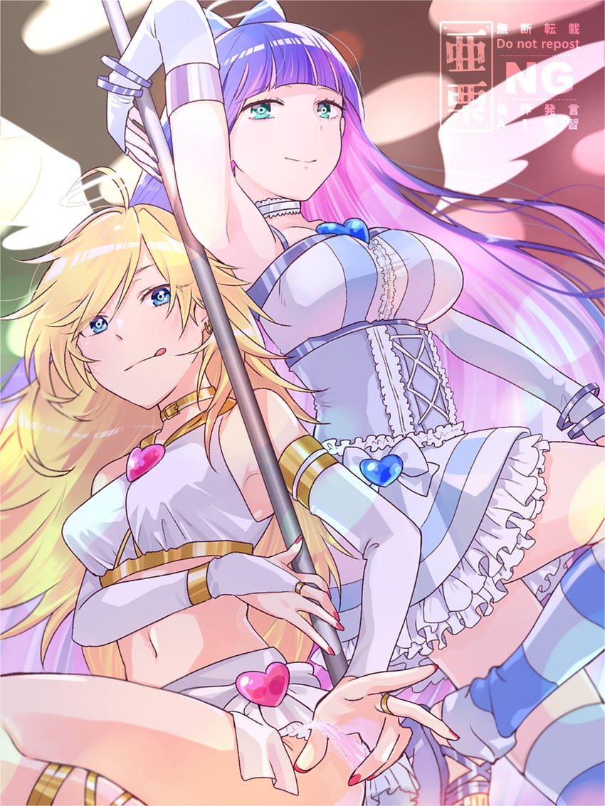 stocking and panty (panty & stocking with garterbelt) drawn by aguri_(aguri0406-aoi)