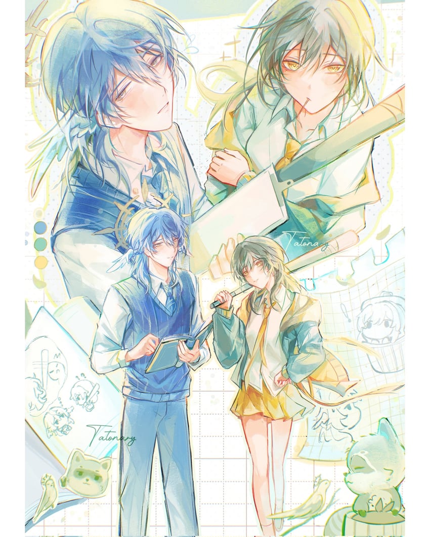 trailblazer, stelle, and sunday (honkai and 1 more) drawn by tatonxry