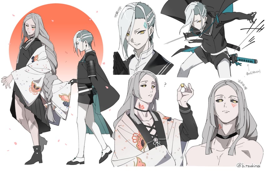 kokindenju no tachi and jizou yukihira (touken ranbu) drawn by lunapont
