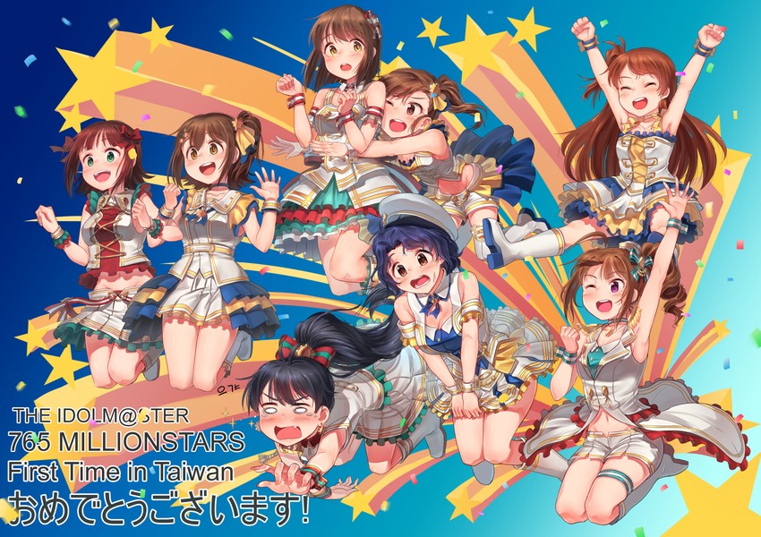 amami haruka, ganaha hibiki, hagiwara yukiho, futami mami, yokoyama nao, and 3 more (idolmaster and 1 more) drawn by kamille_(vcx68)