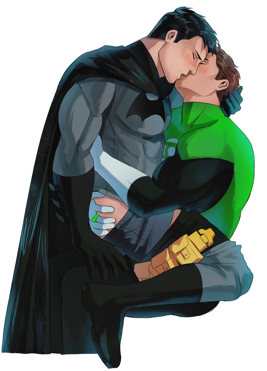batman, bruce wayne, green lantern, and hal jordan (dc comics and 2 more) drawn by haljordanmylove