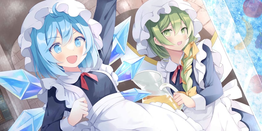 cirno and daiyousei (touhou and 1 more) drawn by hoshino_koucha