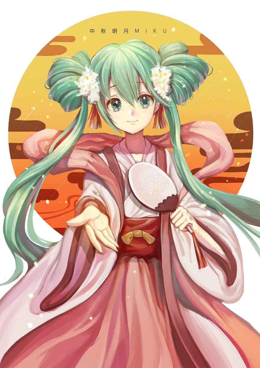 hatsune miku and chuushuu meigetsu miku (vocaloid) drawn by sem_(honey_sv)