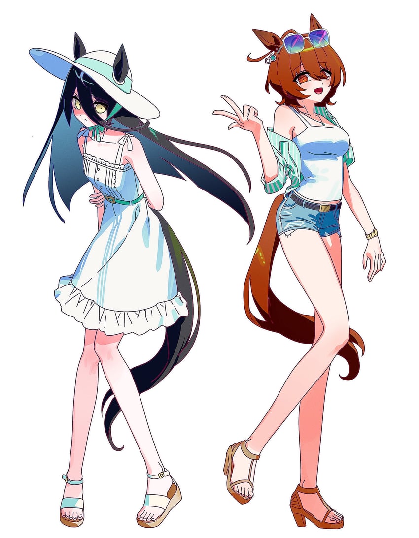 agnes tachyon and manhattan cafe (umamusume) drawn by cafetakki_uma