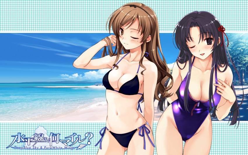 koga sayoko and nakano hinata (suiheisen made nan mile?) drawn by misaki_kurehito