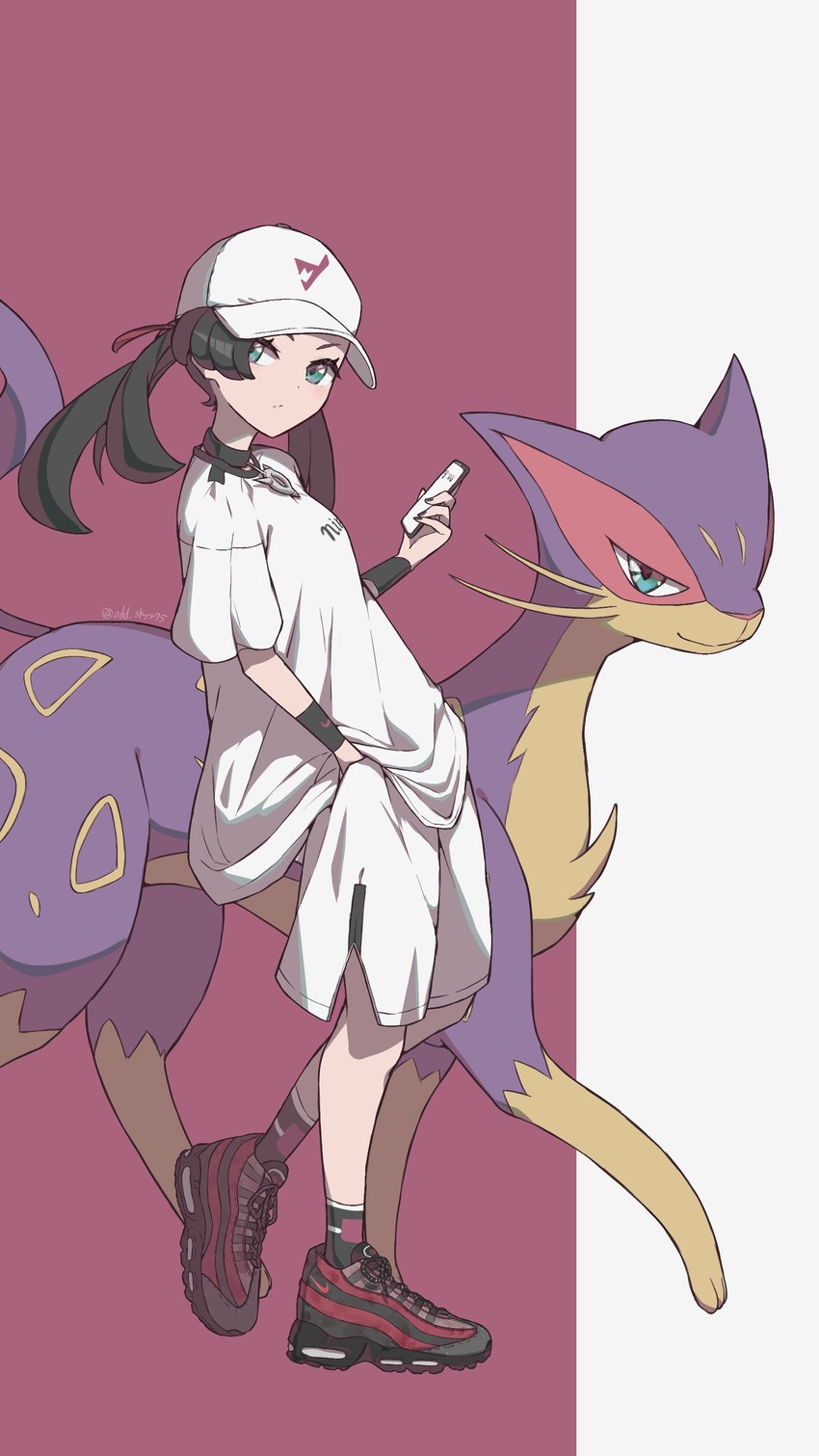 marnie and liepard (pokemon and 1 more) drawn by odd_(hin_yari)