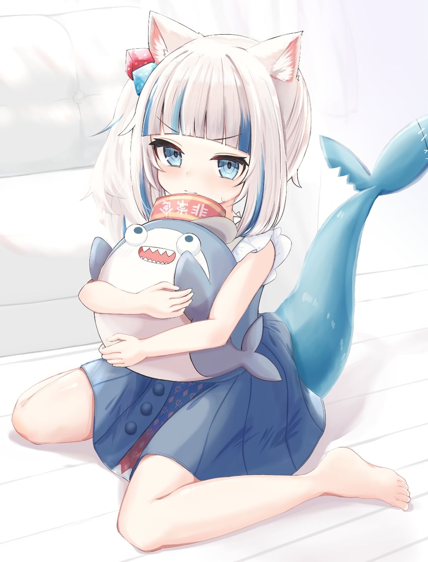 gawr gura and bloop (hololive and 1 more) drawn by ame_to_ame