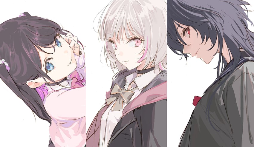 asumi sena, kisaragi ren, and kaga nazuna (vspo! and 3 more) drawn by pako_(pakosun)