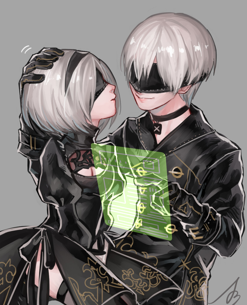2b and 9s (nier and 1 more) drawn by afuro26