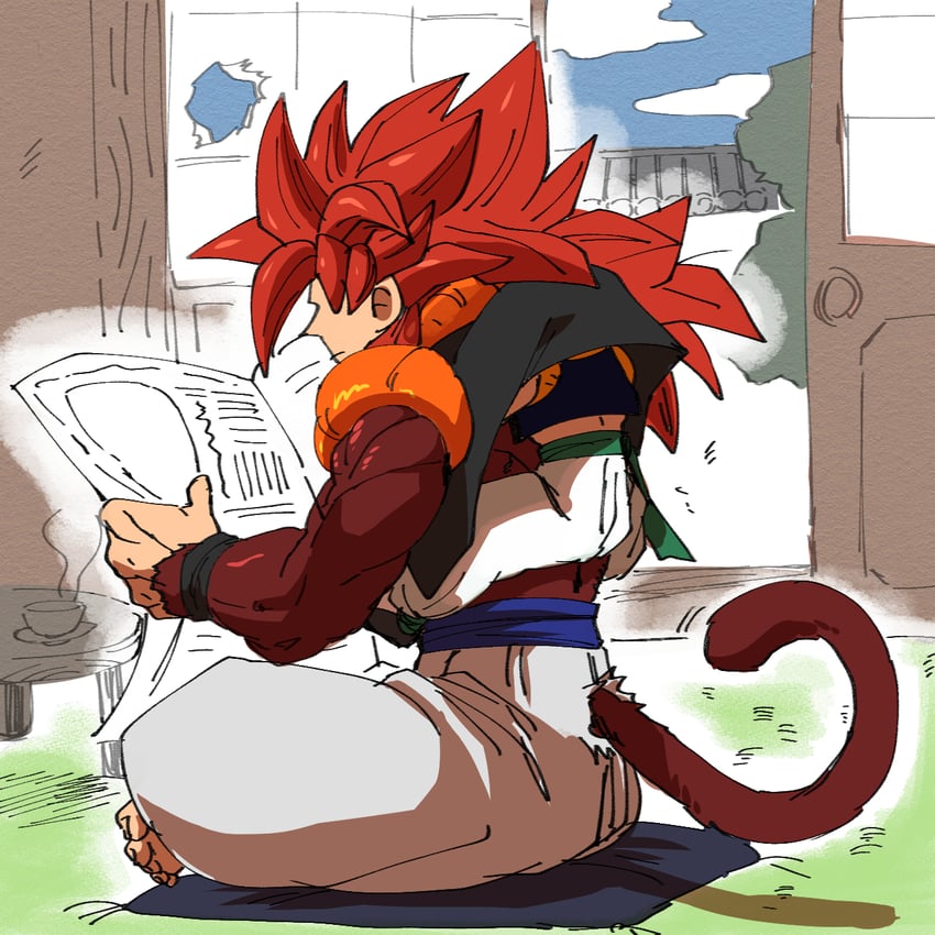 gogeta and gotenks (dragon ball and 2 more) drawn by yuuri_(fukuroudou)