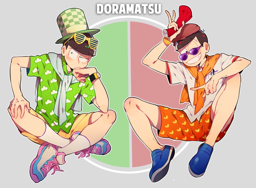 matsuno osomatsu and matsuno choromatsu (osomatsu and 2 more) drawn by o2_(o2mm)