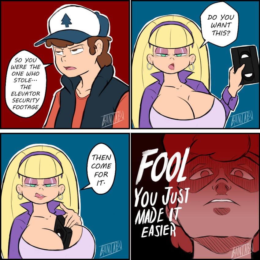 dipper pines and pacifica northwest (gravity falls) drawn by banjabu