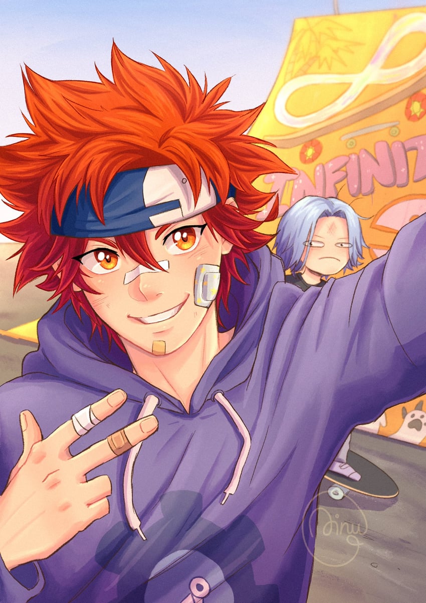 kyan reki and hasegawa langa (sk8 the infinity) drawn by ainudraws
