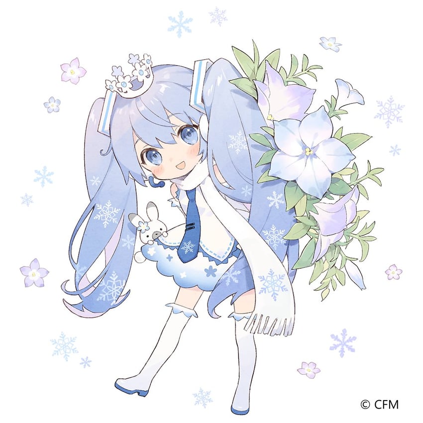 hatsune miku, yuki miku, and rabbit yukine (vocaloid) drawn by horiizumi_inko