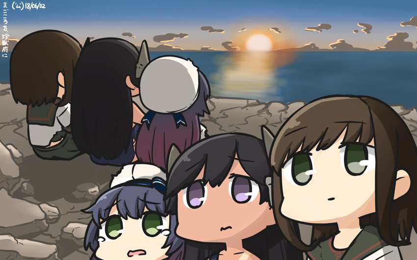fubuki, fubuki kai ni, matsuwa, and i-400 (kantai collection) drawn by hamu_koutarou