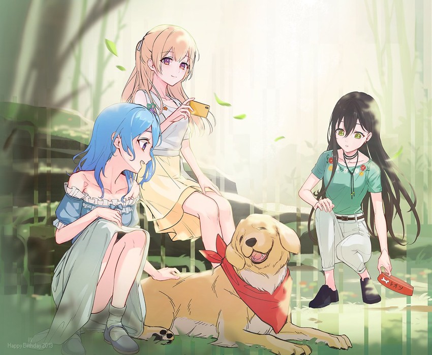 matsubara kanon, shirasagi chisato, hanazono tae, and leon (bang dream!) drawn by tag_(tf18080512)