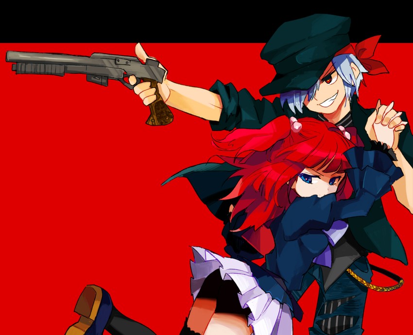 ushiromiya ange and amakusa juuza (umineko no naku koro ni) drawn by niji_(nijioki)
