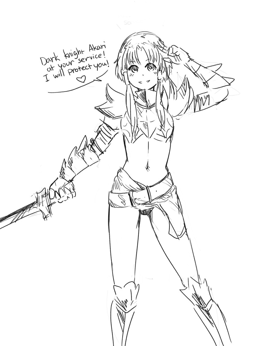 mizunashi akari and dark knight (final fantasy and 1 more) drawn by anonymous_drawfag_(artist)