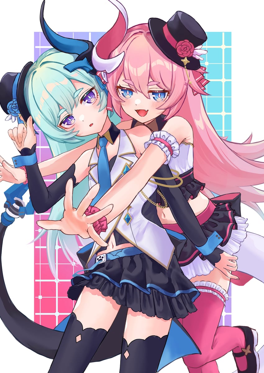 rozaliya olenyeva and liliya olenyeva (honkai and 1 more) drawn by 53neko_a
