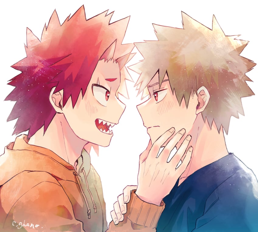bakugou katsuki and kirishima eijiro (boku no hero academia) drawn by adcalcium
