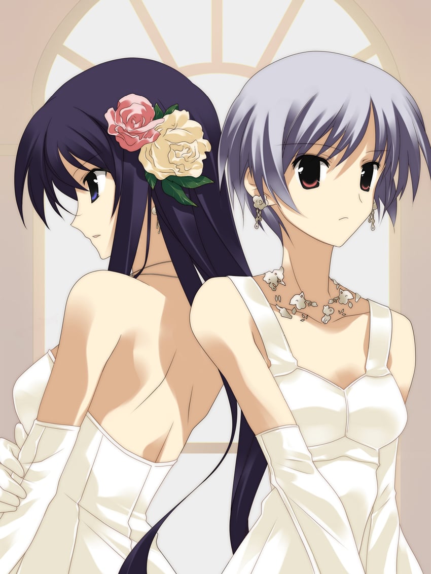 kishimoto ayase and aoi sena (chaos;head) drawn by sasaki_mutsumi