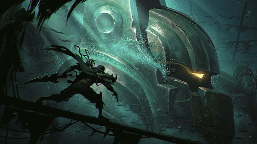 pyke and nautilus (league of legends) drawn by rafael_de_guzman
