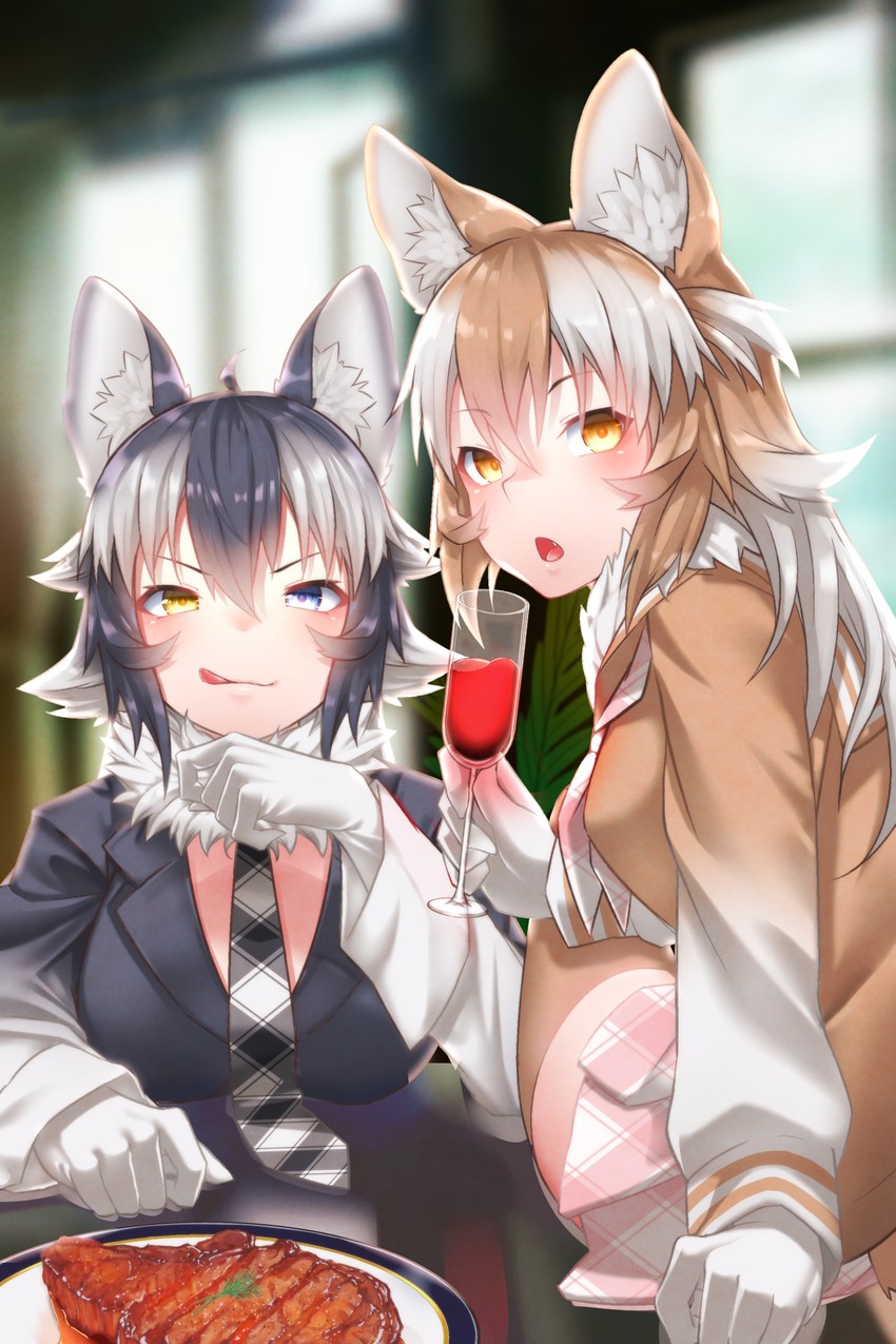 grey wolf and japanese wolf (kemono friends) drawn by akuma_(st.takuma)