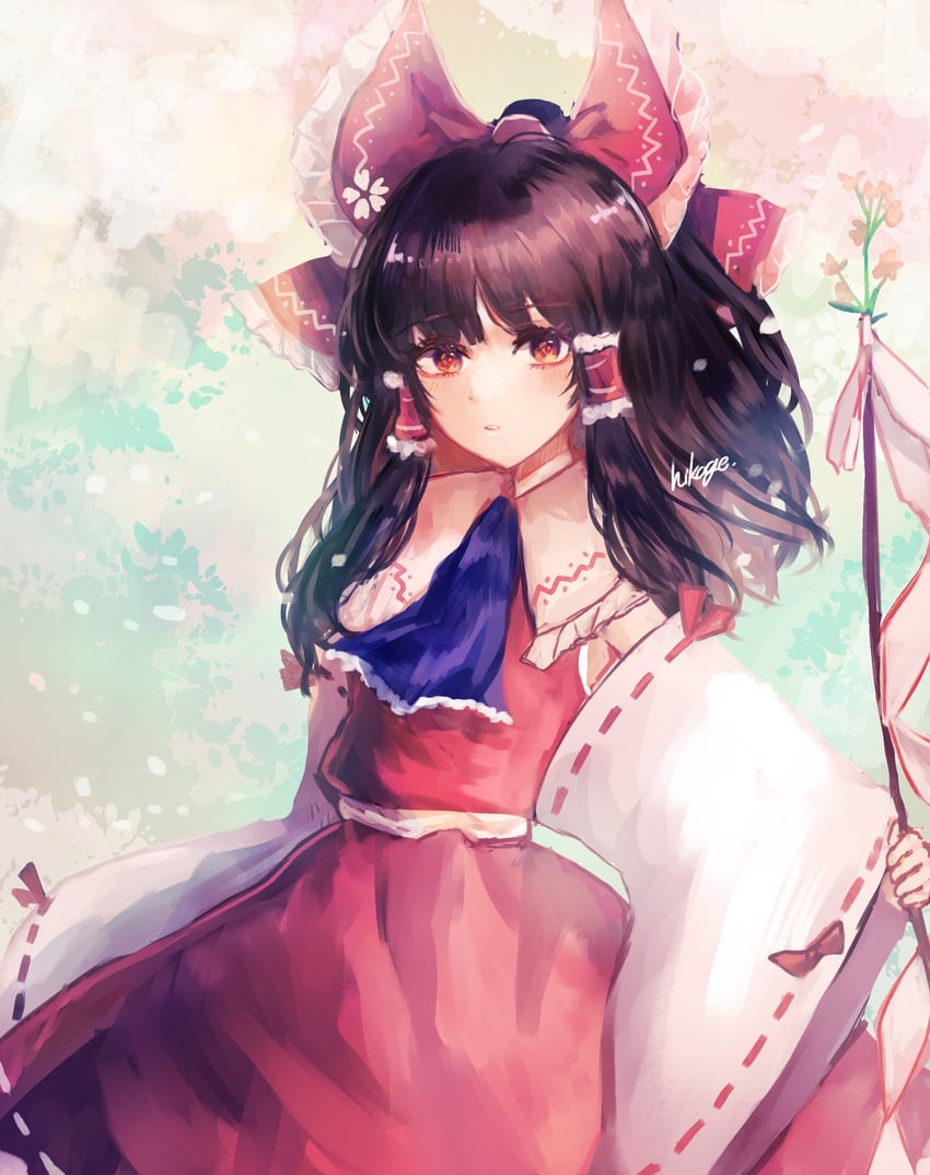 hakurei reimu (touhou and 1 more) drawn by hikage_(0hi_kageo)