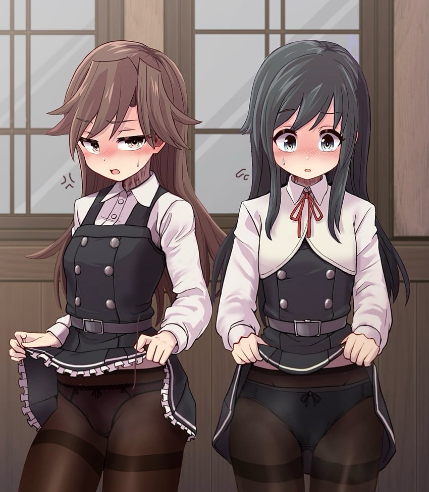 asashio, asashio kai ni, arashio, and arashio kai ni (kantai collection) drawn by unagiman