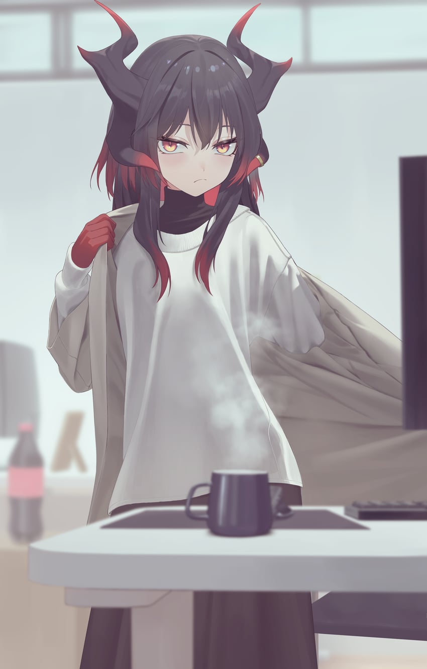 dragon girl (original and 1 more) drawn by mr-shin