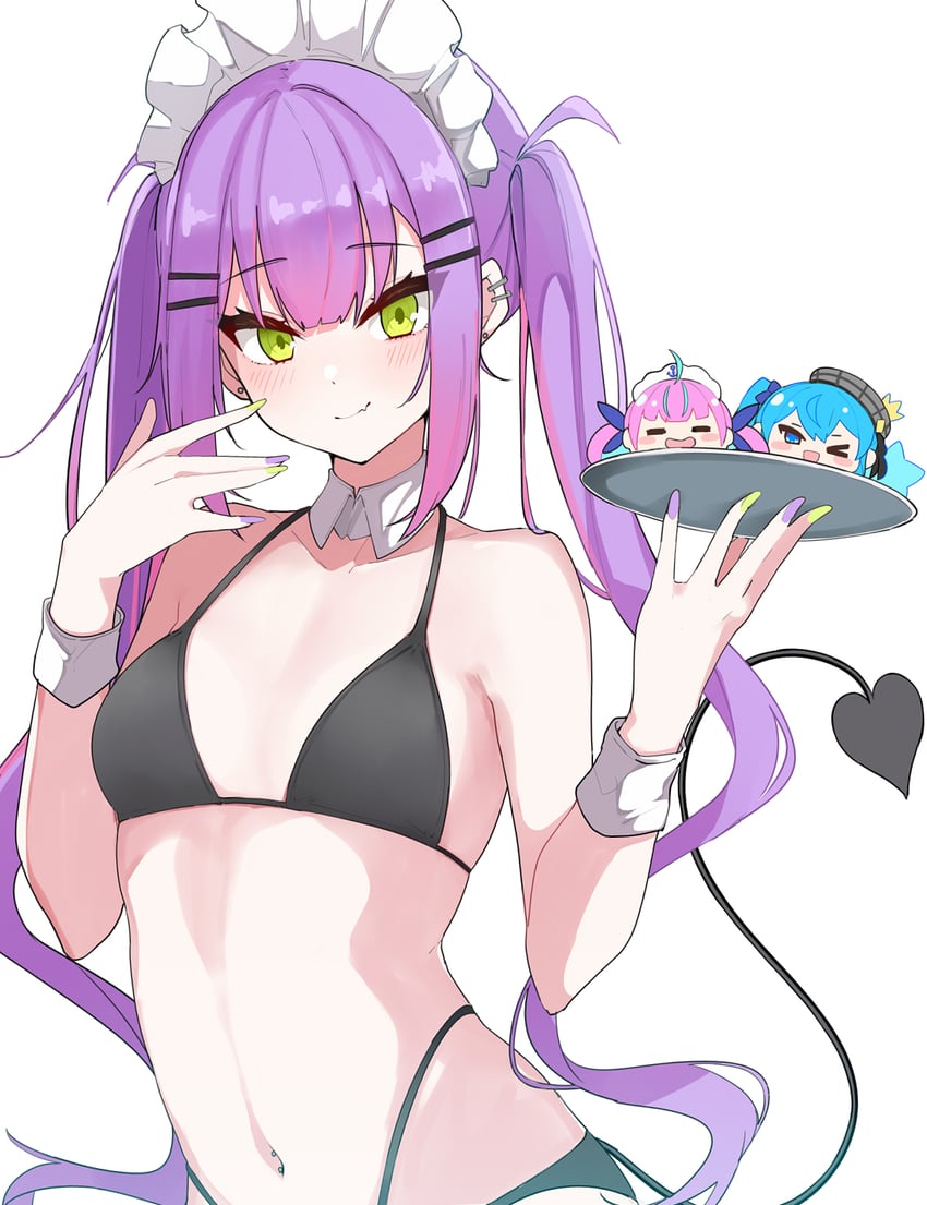 hoshimachi suisei, minato aqua, and tokoyami towa (hololive and 1 more) drawn by haseneko